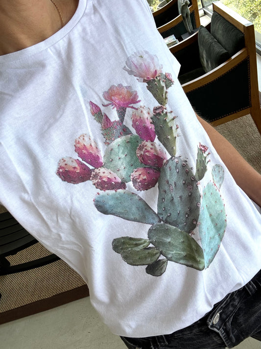 Polera Cactus blanca