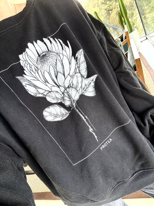 Poleron Protea negro Oversize