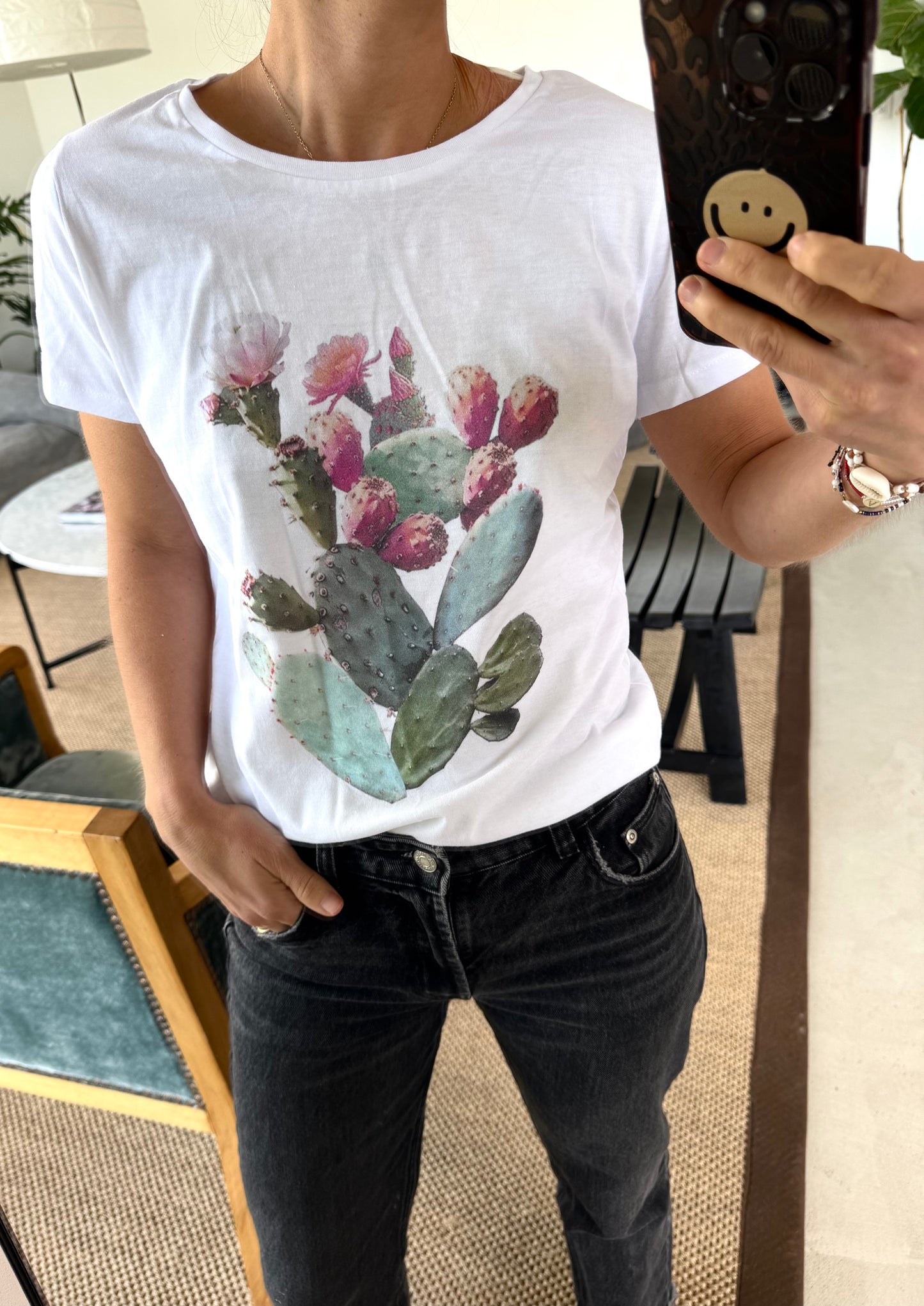 Polera Cactus blanca