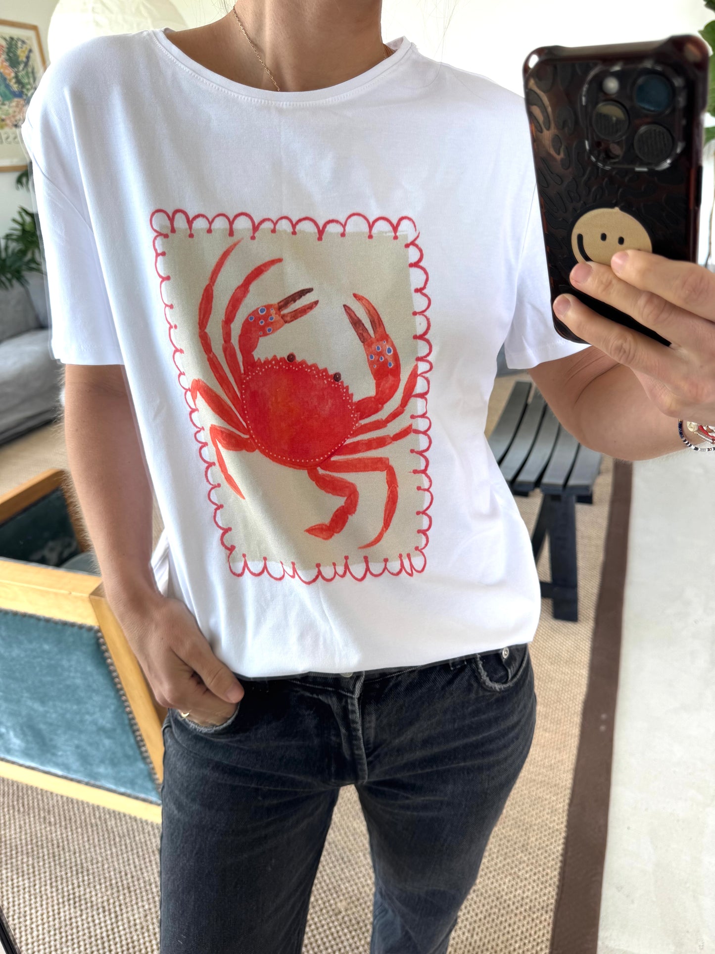 Polera Cangrejo blanca